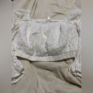 Wild Honey White Eyelet Off-Shoulder Top